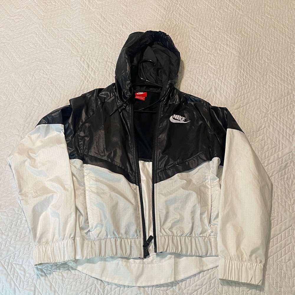 Nike Black and White Hooded Jacket